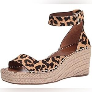 Franco Sarto Women's Camera Espadrille Wedge Sandal Leopard Print